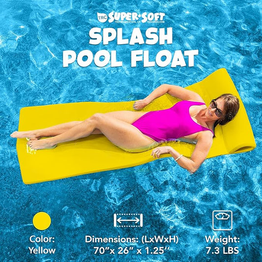 TRC Recreation Foam Swimming Pool Float, Floating Water Lounger, Splash 1.25”