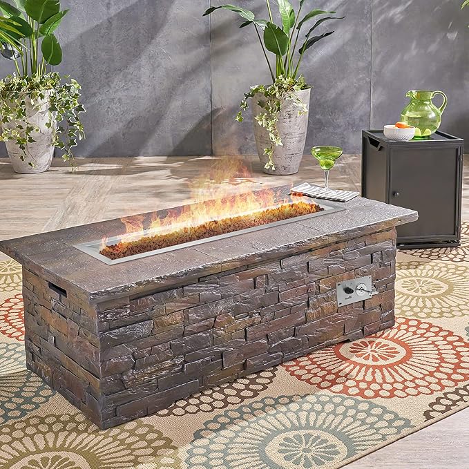 Stanbroil 48 x 6 Inch Stainless Steel Fire Pit Kits with Spark Ignition, Propane Gas Firepit Insert for Outdoor DIY Firepit Project - Propane Gas Version