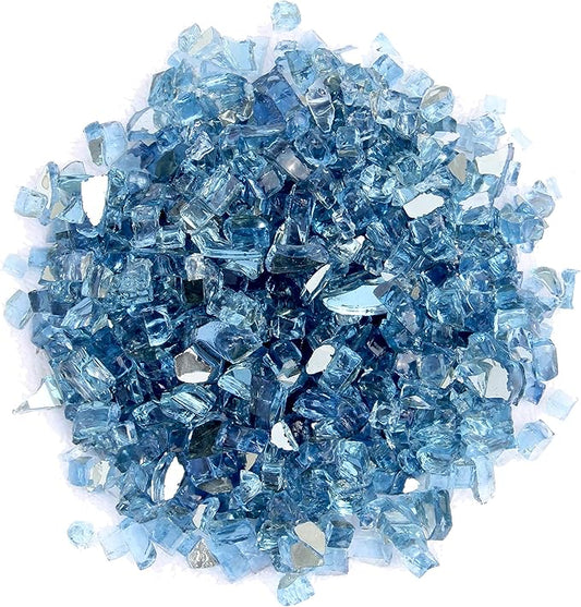 Hiland Blue Reflective Fire Glass, 10 lb, Sky