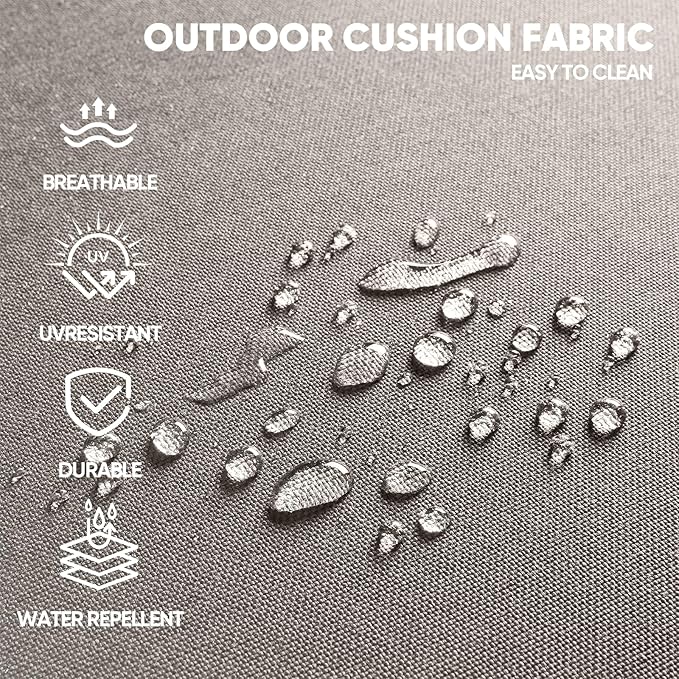 Swivel Patio Chairs Sofa Set of 4 with 6" Thick Cushion - Wicker Outdoor Swivel Rocker Patio Chair with Side Table, High Back Comfortable Outdoor Glider Chairs Grey Wicker Grey Cushions