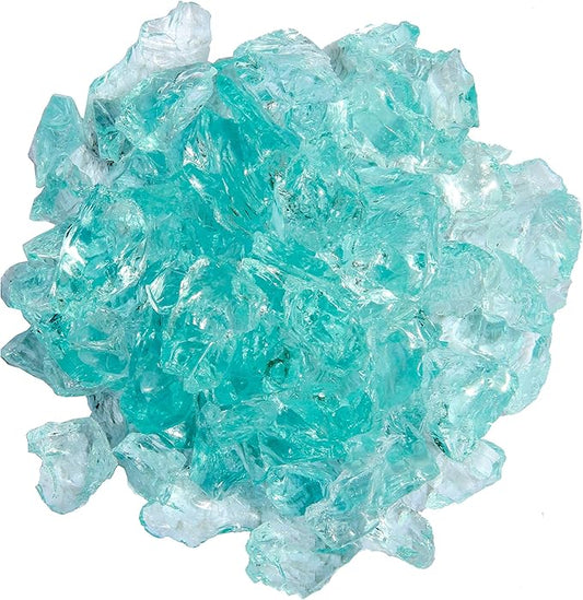 Hiland RGLASS-2-AQ Fire Glass, 20 lb, Aqua
