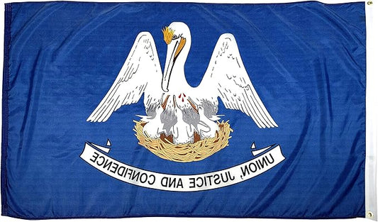 FlagSource Louisiana Nylon State Flag, Made in USA, 6x10'