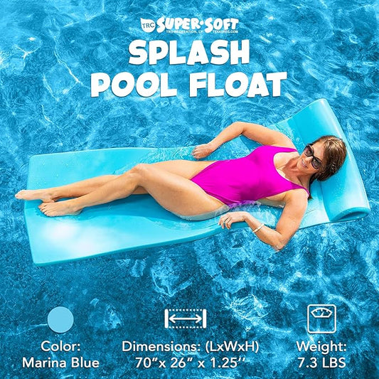 TRC Recreation Foam Swimming Pool Float, Floating Water Lounger, Splash 1.25”