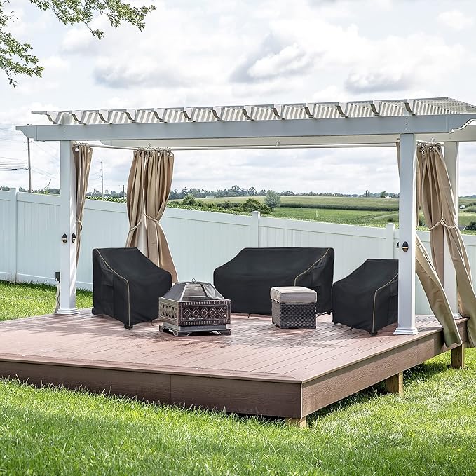 Patio 3-Seater Sofa Cover,Outdoor Couch Cover Fits up to 79W x 38D x 35H Inches,100% Waterproof Heavy Duty Patio Furniture Covers,Black