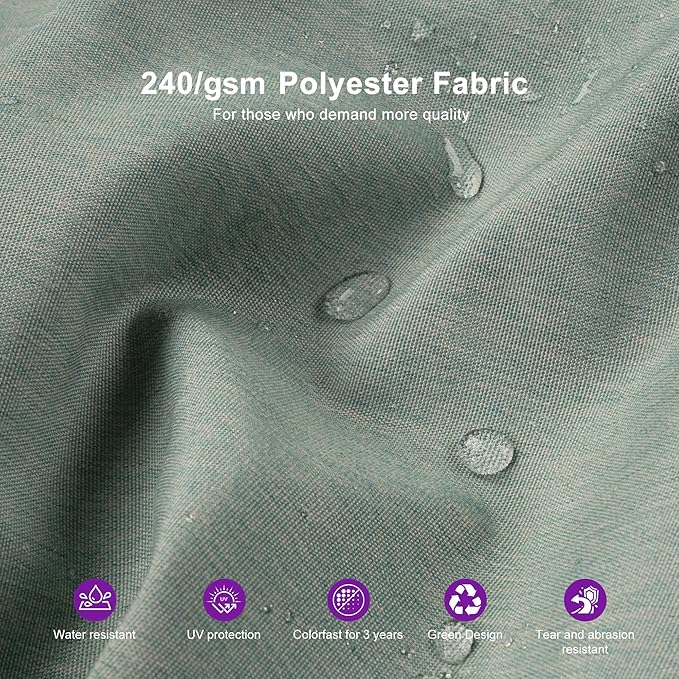 PURPLE LEAF 12 FT Cantilever Umbrella Outdoor Patio Umbrella, Large Offset Square Umbrella, Windproof Heavy Duty Hanging Outside Umbrellas for Patio, Mint Green