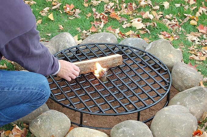 Walden Backyards Round Fire Pit Grate - High Temperature Heavy Duty Steel Above Ground Firegrate for Outdoor Pits and Campfire - 29.2”