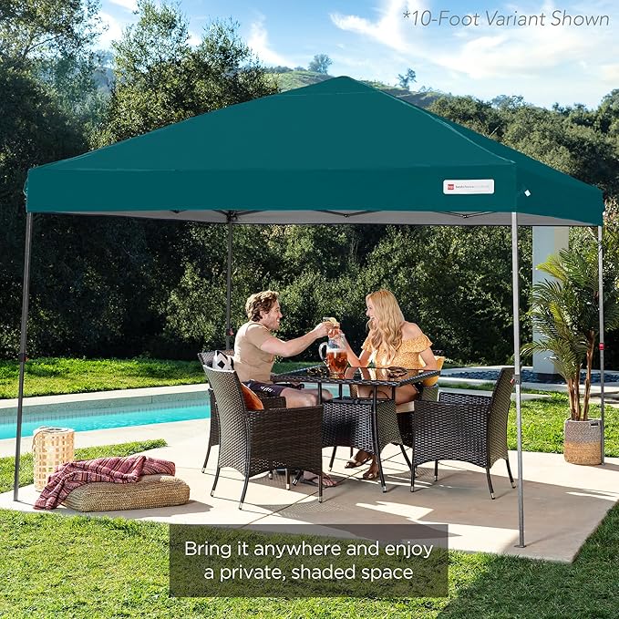 Best Choice Products 8x8ft 1-Person Setup Pop Up Canopy Tent Instant Portable Shelter w/ 1-Button Push, Case, 4 Weight Bags - Cerulean