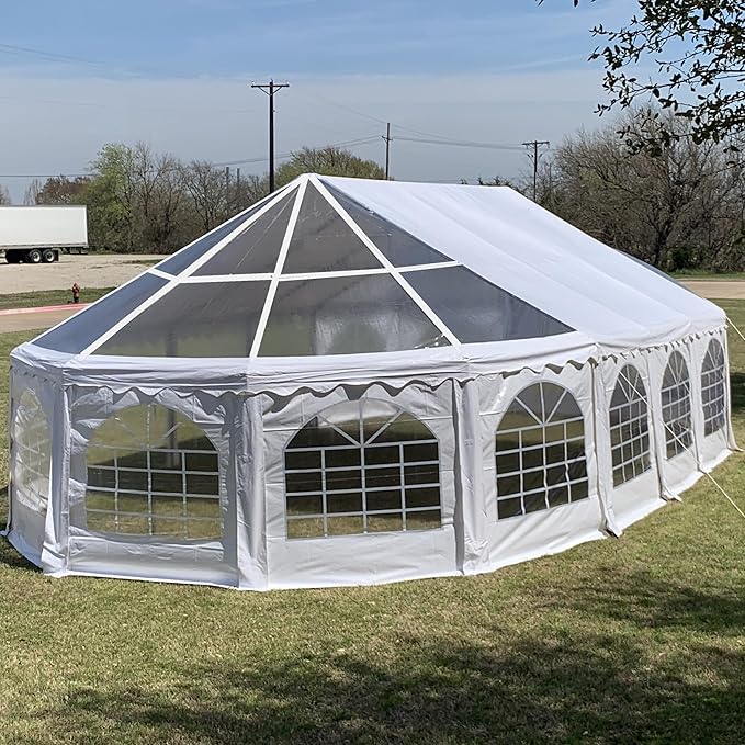 DELTA 40'x21' PVC Marquee Tents for Parties, Large Party Tent, Outdoor Wedding Tent, Heavy Duty Fire Retardant Waterproof Canopy, Carpas para Fiestas,Outdoor Event + 6 Storage Bags
