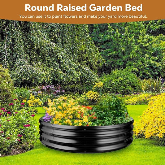 48 Inch Round Galvanized Fire Pit Ring, Round Galvanized Fire Ring, 4 Feet Diameter Round fire Pit, Outdoor fire Pit for Backyard, Camping, Bonfire, Black