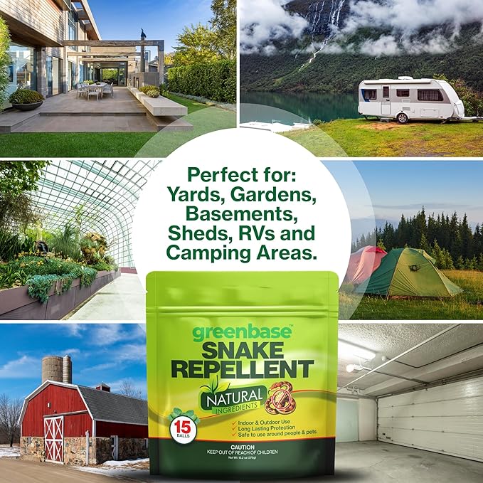 Natural Snake Repellent Balls – 15 Pack Outdoor & Indoor Snake Deterrent for Yard, Garden, Camping, Sheds, Basements & RVs | Pet & Plant Safe Long Lasting Protection