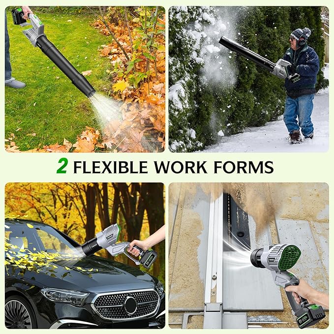 Comchoi Electric Leaf Blower Cordless, 990,000 RPM, 2 Batteries & Charger, Handheld Leaf Blowers for Lawn Care, 5 Speed Mode, Portable Lightweight Grass Blower for Yard, Patio & Outdoor Use
