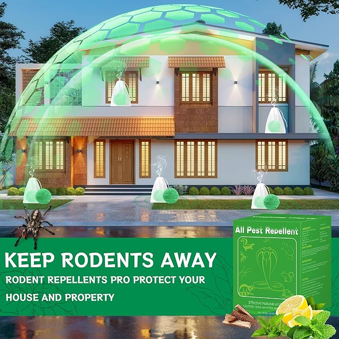 Spider Repellent for Indoor Outdoor Use, 24Pack Natural Peppermint Oil Spider Deterrent for House Garage to Get Rid of Moth Spiders Mice Roaches, Squirrels, Ants, Safe & Non-Toxic
