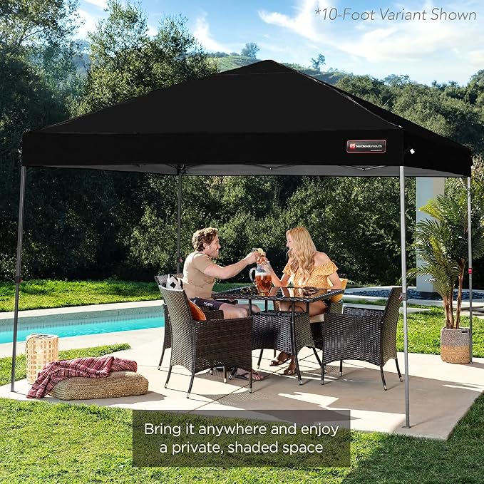 Best Choice Products 8x8ft 1-Person Setup Pop Up Canopy Tent Instant Portable Shelter w/ 1-Button Push, Case, 4 Weight Bags - Black