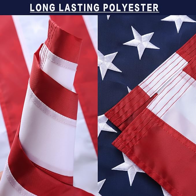 VICDRIA American Flags for Outside 30x60, USA US Flag Heavy Duty Outdoor, Made of 210D Oxford Fabric, Embroidered Stars, Brass Grommets