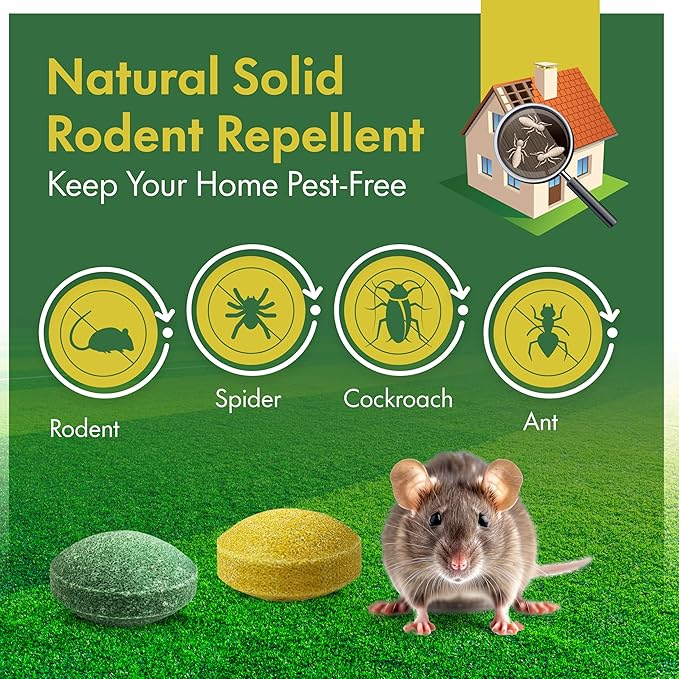 Natural Mouse Repellent Balls – Peppermint Oil Infused Mice & Rat Repellent for Indoor, Outdoor & Car Engines – Safe, Long-Lasting Protection Against Rodents.(10 Pack)