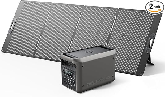 DABBSSON 3072Wh Solar Generator with 420W Solar Panel, Semi-Solid LiFePO4, 3000W AC Output×6,TT-30×1 for Charging RV,P-Boost 3600W,Lightweight,1.3X Runtime, 3000L Power Station for Camping Home Backup
