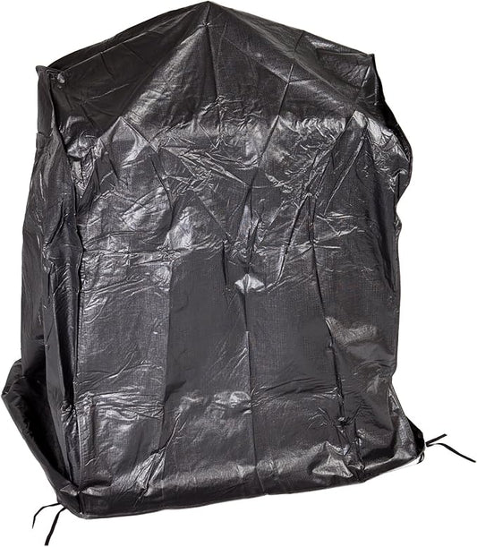 Fire Sense 60370 Patio Wood Burning Patio Fireplaces Vinyl Cover Outdoor Protective Felt Lined Interior 10 Gauge Vinyl Waterproof Weather Resistant Cover with Zipper & Fabric Ties - Black