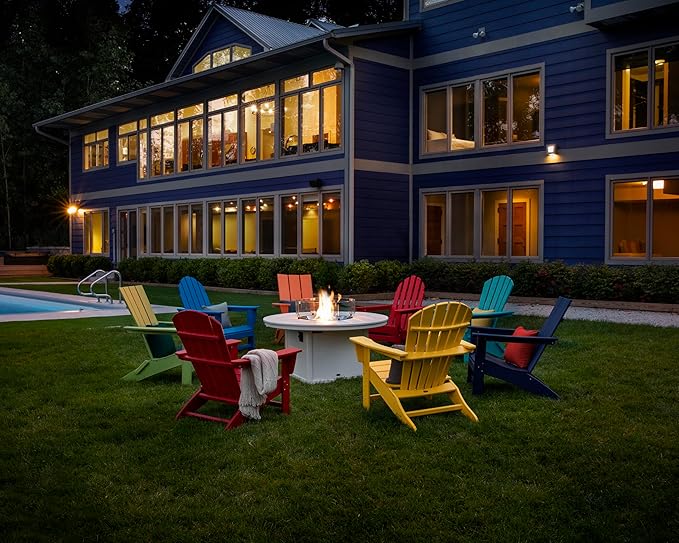POLYWOOD Stackable Adirondack Chair, Green, Polyethylene