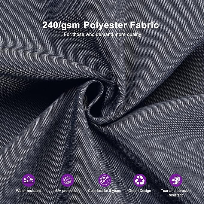 PURPLE LEAF 9' X 12' Double Top Cantilever Patio Umbrella Deluxe Large Outdoor Umbrella Rectangle Offset Umbrella with Fade Resistance for Garden Deck Pool Patio, Graphite Grey