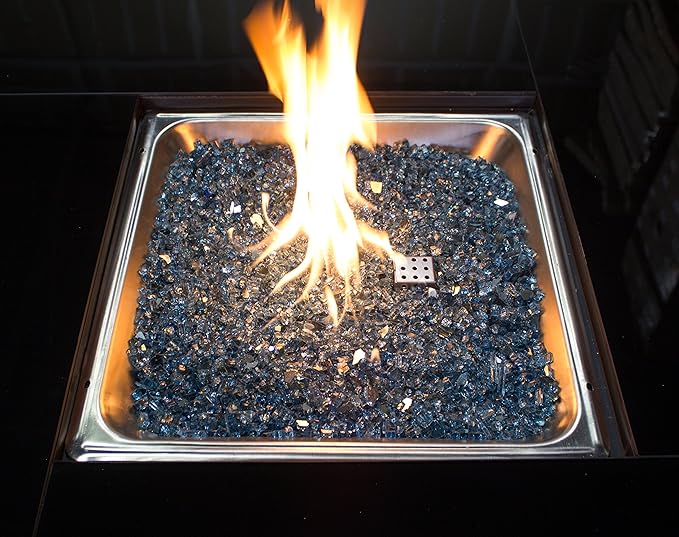 Hiland Blue Reflective Fire Glass, 10 lb, Sky