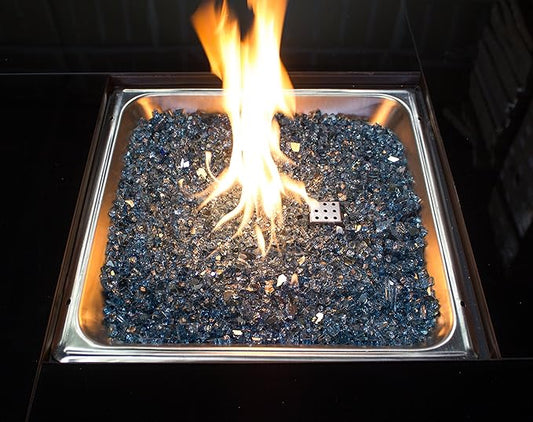 Hiland Blue Reflective Fire Glass, 10 lb, Sky