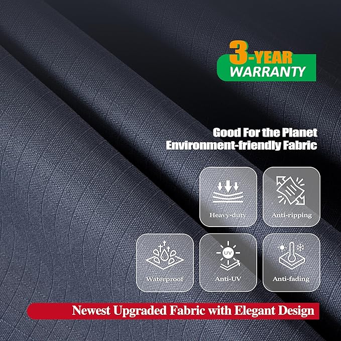 F&J Outdoors Grill Cover, Waterproof Anti-UV for 3-4 Burner Charcoal Gas BBQ, 52Wx25Dx44H in, Grey