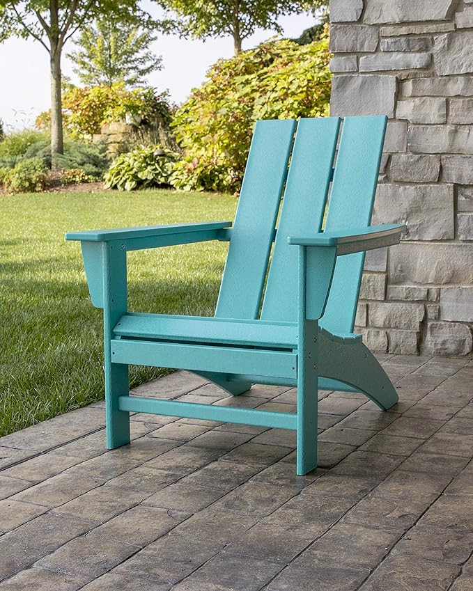 POLYWOOD AD420TE Modern Adirondack Chair, Teak