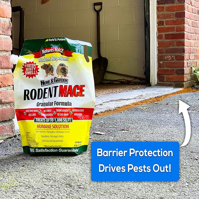 Nature's MACE Rodent Repellent 2.5lb, Covers 440 Sq. Ft., Repel Mice & Rats, Keep Mice, Rats & Rodents Out of Home, Garage, Attic, and Crawl Space, Stop Damage, Safe to use Around Kids, Pets, Plants