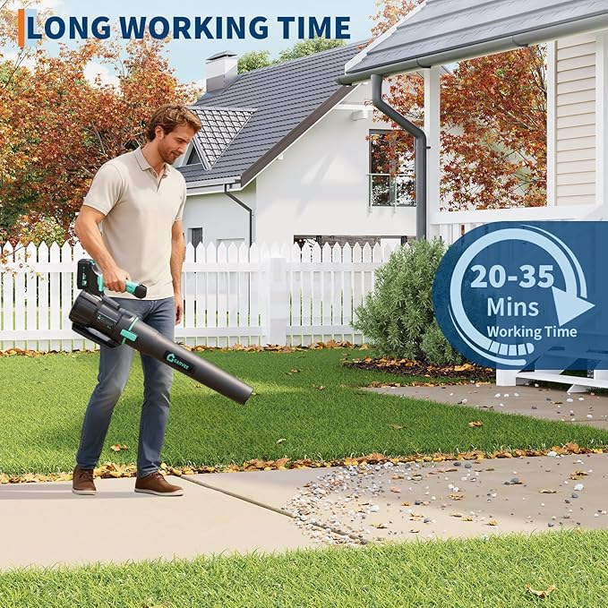 Brushless Cordless Leaf Blower - 650CFM & 200MPH, Electric Leaf Blower w/4.0Ah Battery, 20V Blowers Cordless, Lightweight Battery Blowers for Lawn, Patio, Yard, Garden, Outdoor