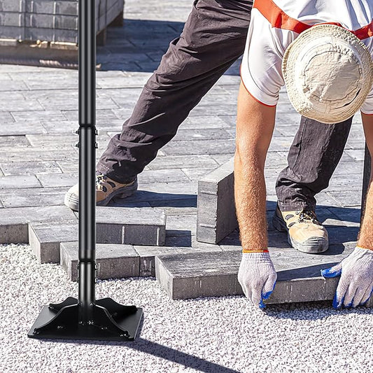 Steel Tamper 8in×8in, 45in Long-Handled Hand Tamper with Rubber Grip, Durable Ground Tamper, Ideal for Leveling Garden Soil, Gravel, as Well as Laying Floor Tiles and Repairing Blacktop