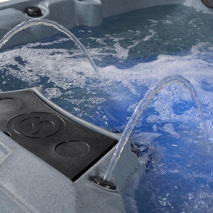 Palm Beach Outdoor Hot Tub, Fits 7 Adults, 30-Jets, Built in Ice Bucket, Free Cover & Filter, Great for After Workouts & Relaxation with Family/Friends
