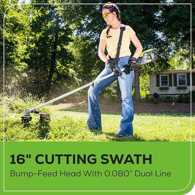 Greenworks 80V 21” Brushless (Self-Propelled) Cordless Electric Lawn Mower + (580 CFM) Axial Leaf Blower + 16” (Attachment Capable) String Trimmer, 4.0Ah Battery and 60 Minute Rapid Charger
