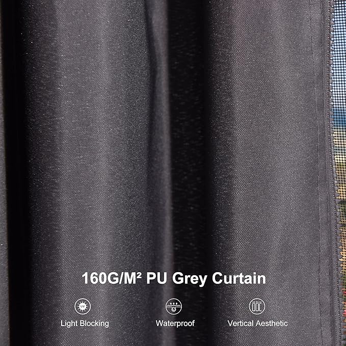 PURPLE LEAF 10' X 14' Outdoor Gazebo Galvanized Steel Double Roof White Aluminum Frame Hardtop Heavy Duty Gazebo with Curtain and Netting for Patio Garden and Backyard, Grey