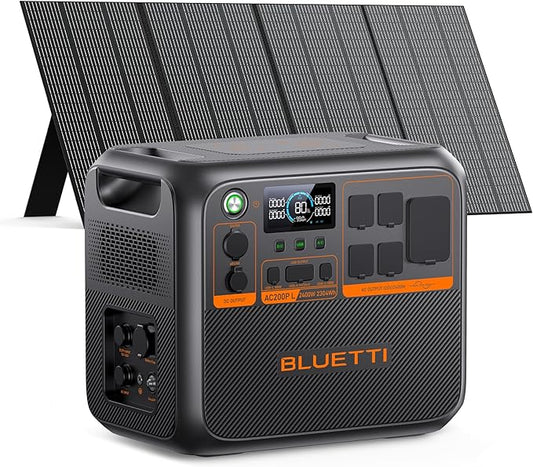 BLUETTI AC200PL Solar Generator with 350W Solar Panel (Ship Separately), 2304Wh LFP Battery Backup, Expandable to 8448Wh, 4 2400W AC Outlets (3600W Power Lifting), TT30 Output for RV, Camping, Outage