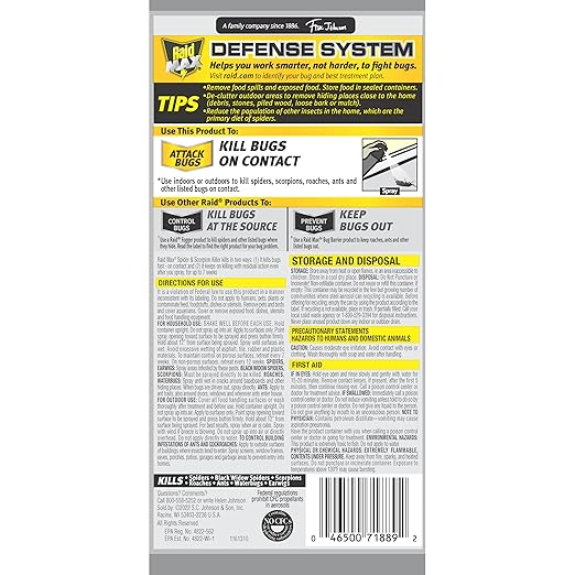 Raid Max Spider and Scorpion Killer, Kills Spiders, Scorpions, Roaches, Ants, Waterbugs, Earwigs, 12 Oz