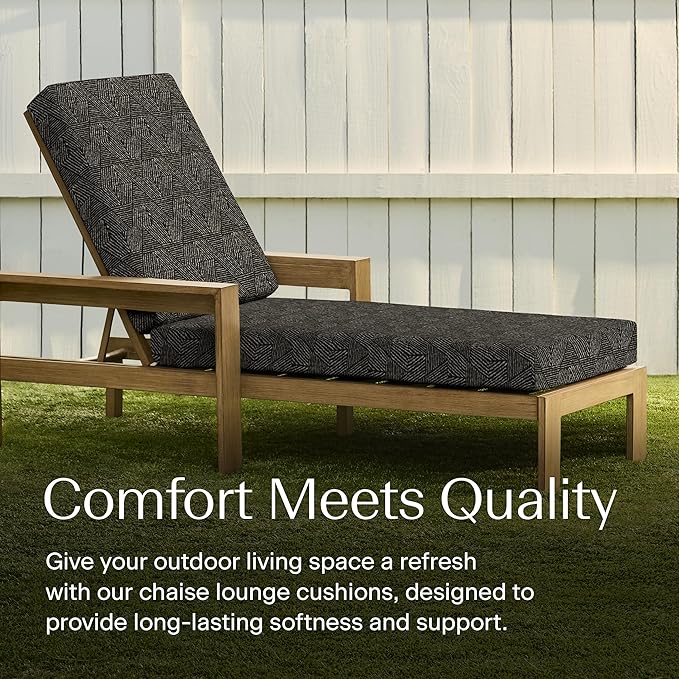 Honeycomb Outdoor Heritage Chaise, 22.5" W x 70" L, Zaire Chair Cushion for Patio Furniture