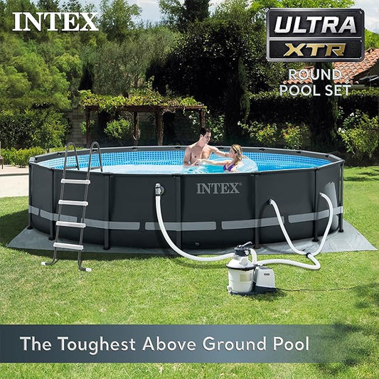 INTEX 26325EH Ultra XTR Deluxe Above Ground Swimming Pool Set: 16ft x 48in – Includes 1500 GPH Cartridge Sand Filter Pump – SuperTough Puncture Resistant – Rust Resistant – Easy to Assemble