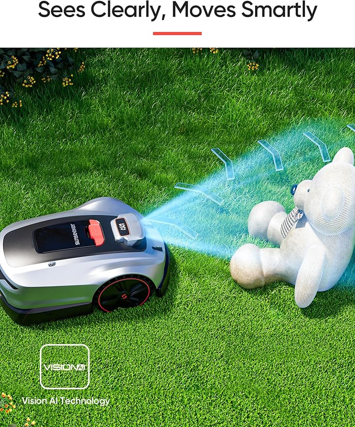 Sunseeker X3 Plus Robot Lawn Mower no Wire,0.3 Acre/13,000 Sq. Ft,Smart APP Control, AI & RTK Navigation, 6 Muti-Zone, Path Planning, for Small/Medium Yards, Included a Set of Blades.