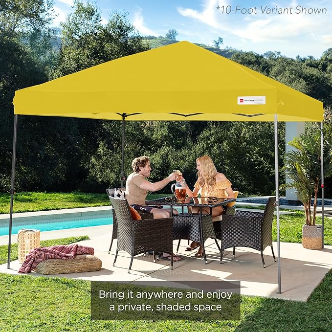 Best Choice Products 8x8ft 1-Person Setup Pop Up Canopy Tent Instant Portable Shelter w/ 1-Button Push, Case, 4 Weight Bags - Yellow