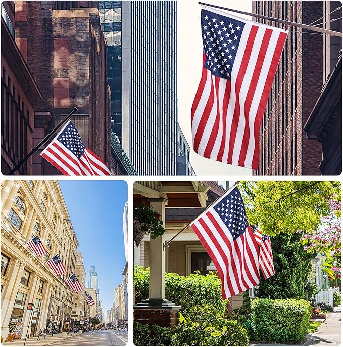 VICDRIA American Flags for Outside 10x15, USA US Flag Heavy Duty Outdoor, Made of 210D Oxford Fabric, Embroidered Stars, Brass Grommets