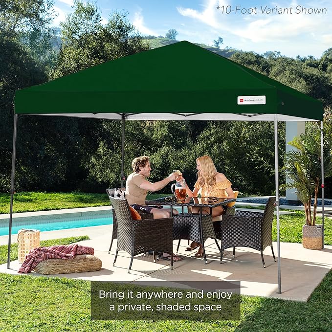Best Choice Products 8x8ft 1-Person Setup Pop Up Canopy Tent Instant Portable Shelter w/ 1-Button Push, Case, 4 Weight Bags - Forest Green