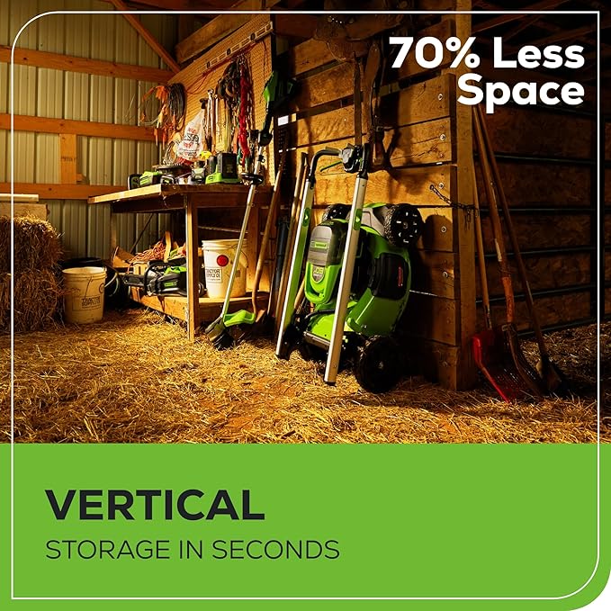 Greenworks 60V 21" Self-Propelled Cordless Lawn Mower, Brushless Motor, LED Lights, Includes 2X 4.0Ah Batteries & Rapid Dual-Port Charger(75+ Tool Compatibility, 45Min Runtime)