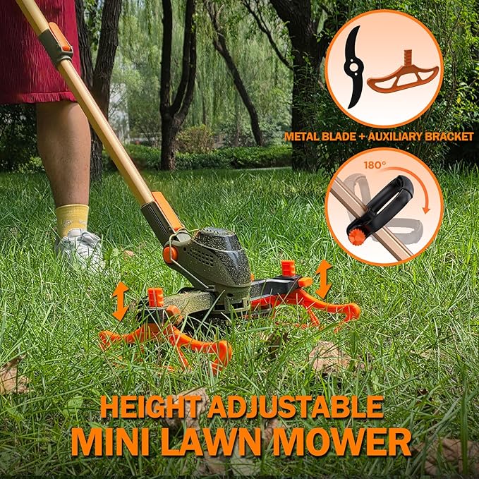 13-Inch String Trimmer Cordless,(2 x 21V 5.0Ah Batteries & Charger), Trimmer/Edger/Lawn Mower/Brush Cutter 4-in-1, Electric Weed Wacker with Auto Rope Spool Feed, 3 Cutting Methods/WEG21T