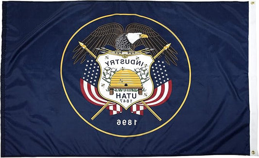 FlagSource Utah Nylon State Flag, Made in the USA, 5x8'