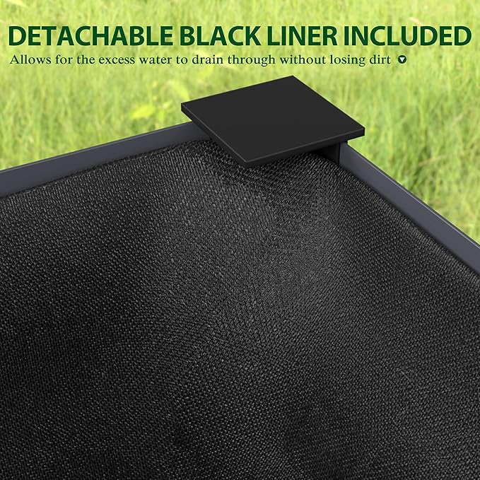 48" W x 24" D x 34" H Galvanized Raised Garden Bed with Lockable Wheels, Raised Garden Beds Outdoor with Drainage Gaps & Shelf, Planter Boxes Outdoor for Backyard, Patio, Balcony, Grey