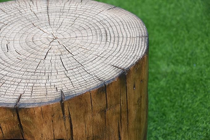 AMS Fireplace |Elementi Concrete Propane Tank Cover (Manchester - Redwood) | GFRC, Redwood Color, Round Shape, Size - 18.5 x 19.5 x 24.4 inches | Suited for Manchester Redwood Fire Pits
