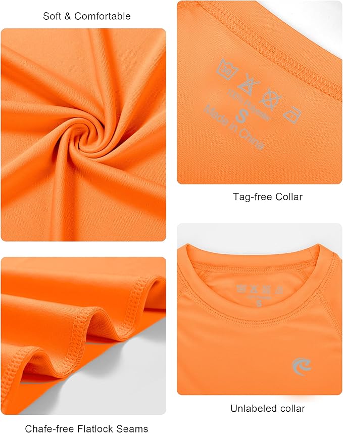 Boys UPF 50+ Swim Shirt Long Sleeve, 1 or 2 Pack UV Sun Protection Rash Guard, Youth Kids SPF Water Shirts for Beach Surf