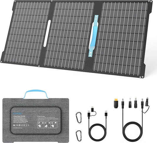 45W Portable Solar Panels Chargers with USB-C, USB-A and DC Outputs Foldable IP67 Waterproof Solar Panel for Camping,Power Emergency for Small Power Station,Phones, Power Banks