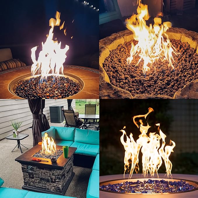Skyflame 12-Inch Round Stainless Steel Fire Pit Jet Burner Ring - High Flame