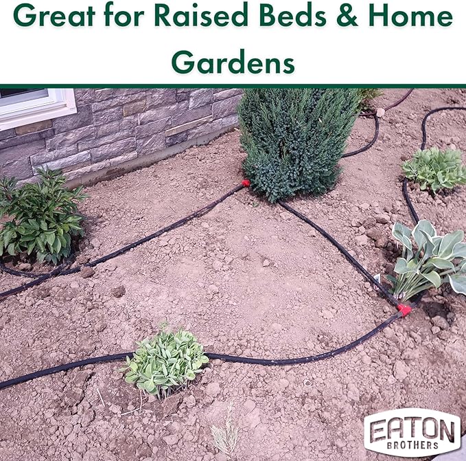 Eaton Brothers Bulk Soaker Hose 1/2-Inch x 500 ft – Professional-Grade Recycled Rubber Soaker Hose – Long-Run Garden Watering System for Large Gardens, Beds, and Greenhouses